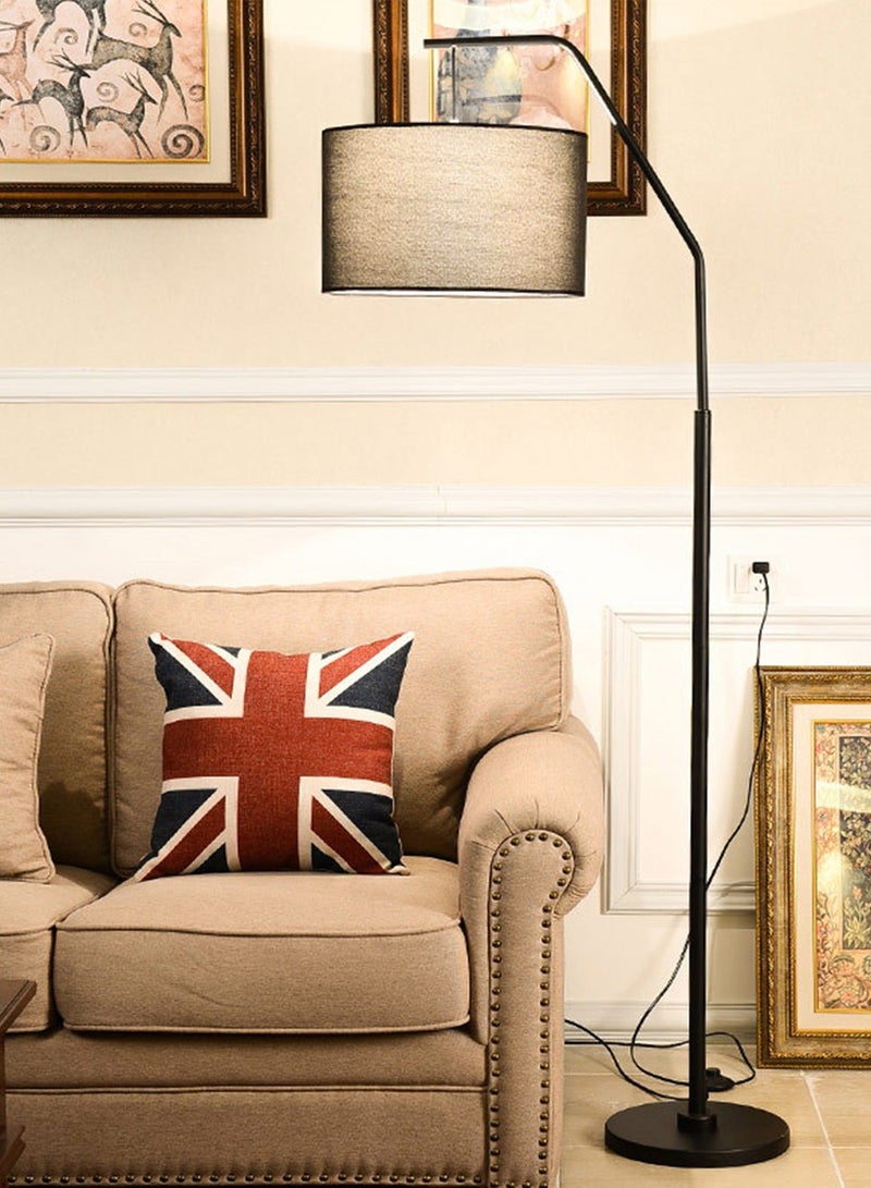 شاربدو مصباح أرضي LED رأسي بسيط إسكندنافي دافئ مضاد للوهج لحماية العين مصباح قائم لغرفة النوم وغرفة المعيشة إضاءة أرضية مع عاكس الضوء من القماش - Image 2